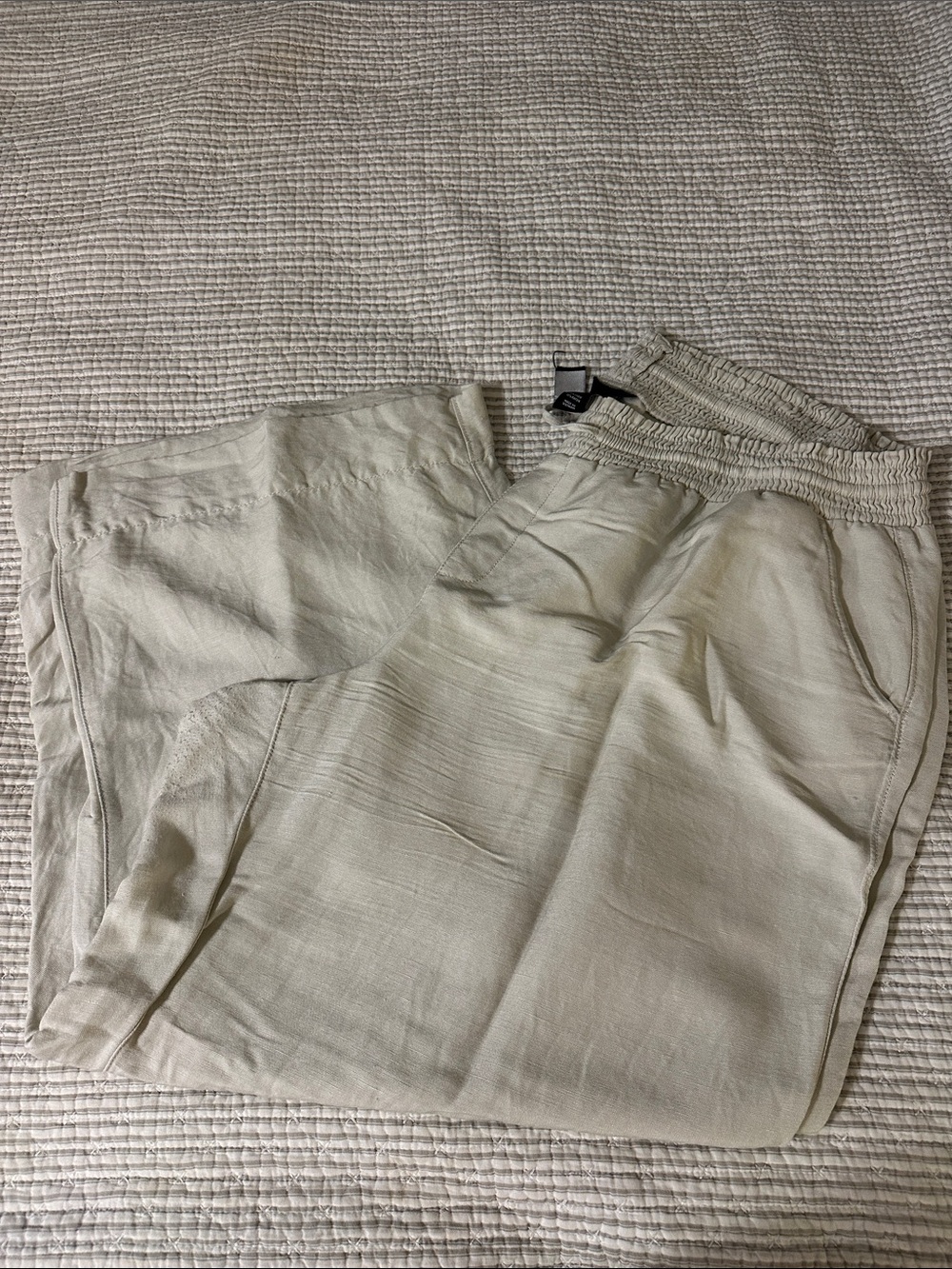 Lane Bryant Light Beige Women's Drawstring Trousers